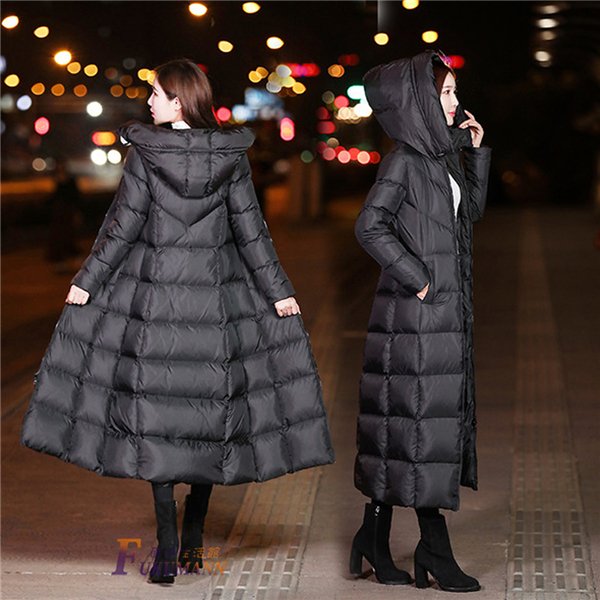 ダウンコート ロング レディース ダウンジャケット フード付き ダウン 秋冬 40代 韓国 膝下 軽