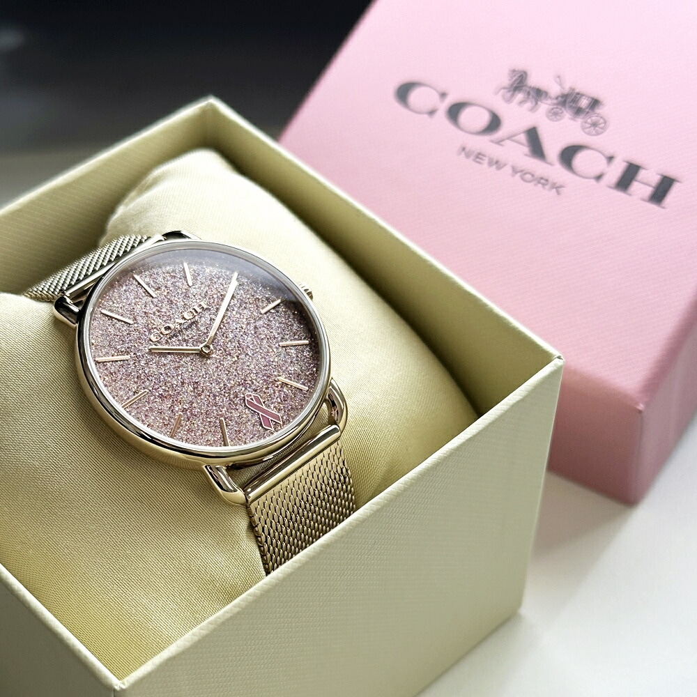 コーチ 腕時計 手表 レディース 可愛い腕時計 文字盤 大きい エリオット ピンク ローズゴールド 大人 女性 ブランド 時計 通勤 通学 女友達 彼女 妻 母 女性 誕生日 結婚祝い 結婚記念日 プ