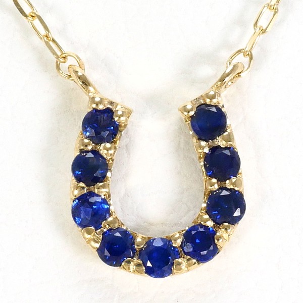 K10 10金 YG ネックレス サファイア ジュエリー 中古