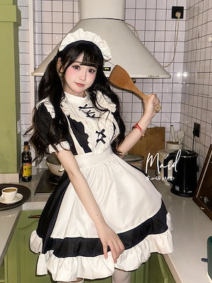 【1点ご購入 で10点プレゼントいたします】メイド服コスプレロリータ二次元ワンピース
