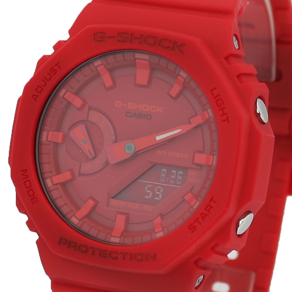 カシオ CASIO 腕時計 GA-2100-4A メンズ Gショック 八角形フォルム カーボンコアガード G-SHOCK クォーツ レッド