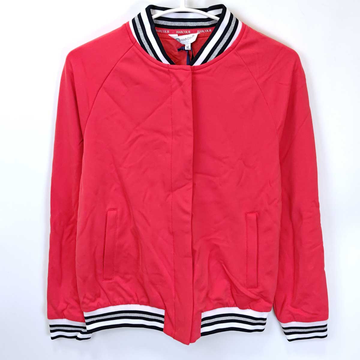 【中古】アークア HARCOUR Veste Aix ボタンダウン ストレッチ ライディング ジャケット M レッド レディース 乗馬 馬術