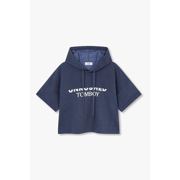 フーディレタリングプリント半袖Tシャツ9106222220054