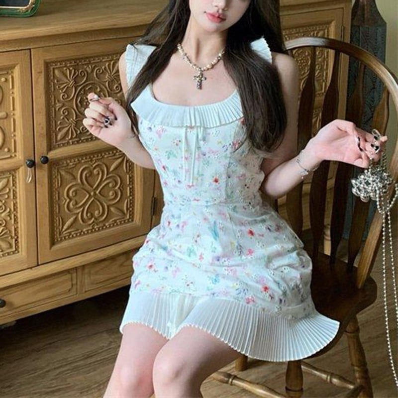 3日出荷 ワンピース 夏 背中見せ パネル 花柄 ウエストマーク シルエット美しい ティアード ショート丈 tシャツワンピース