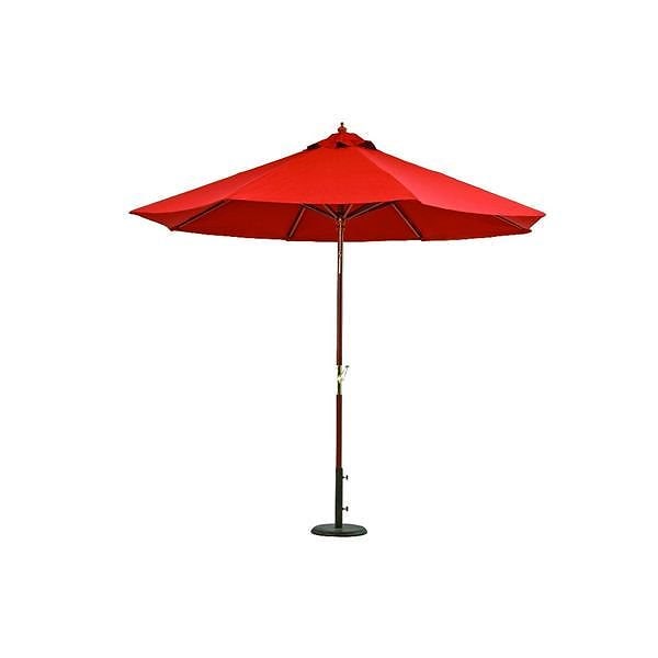 木製パラソル 幅270cm ポリエステル/天然木 270RS エンジ (屋外/アウトドア/ガーデニング)組立品