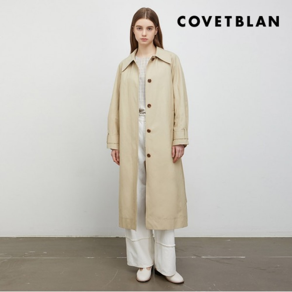 (コルベットブラン) ラウンドショルダートレンチコート (V222MCT101W)