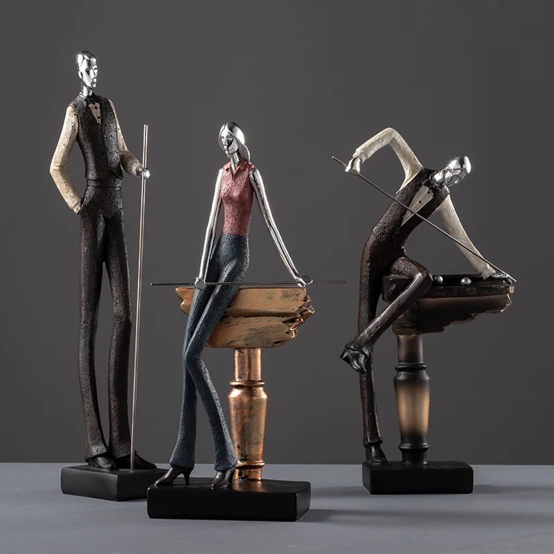 家の装飾アクセサリーモダンなスノンカーアイヤードスポーツフィギュアの装飾品モダンなスタイルのバーオフィスの装飾樹脂像