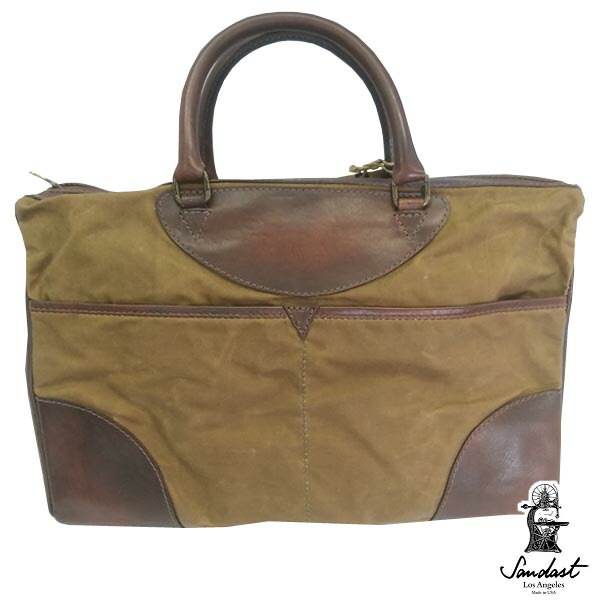サンダスト ロサンゼルス ショルダーバック ブリーフケース サファリ ブラウン SANDAST Los Angeles YORK BROWN＆CANVAS メンズ レディース レザーバッグ ヴィンテー