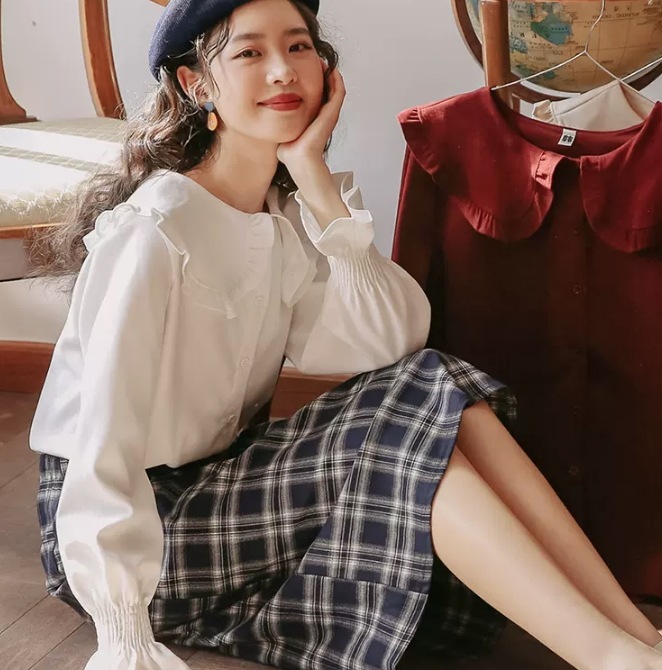 トップス デート シャツ ブラウス カットソー 袖あり 長袖 かわいい 大人可愛い きれいめ シンプル カジュアル 大人 上品 おしゃれ お洒落 主役級 存在感 春 秋 冬 オールシーズン 10代