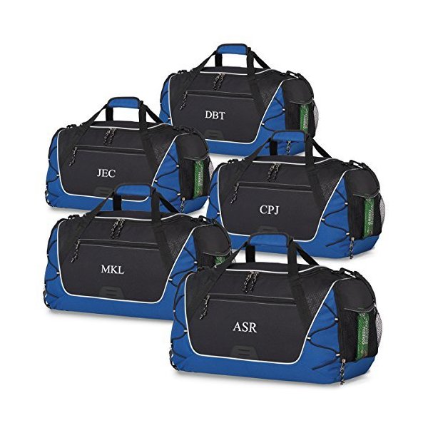 Personalized Sports Duffel Bag - Personalized Gym Bag - Monogrammed Sports Duffel Bag (Royal Blue， S