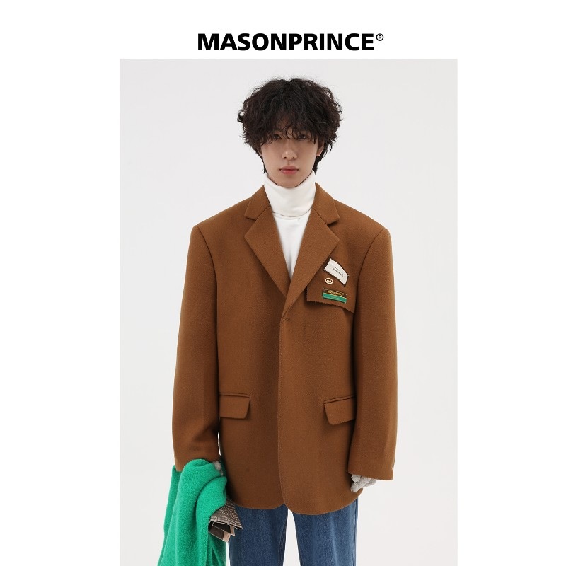 春秋ファッションブランド張子鋒画報同スタイルスーツジャケットレトロトレンドカジュアルスーツメンズ