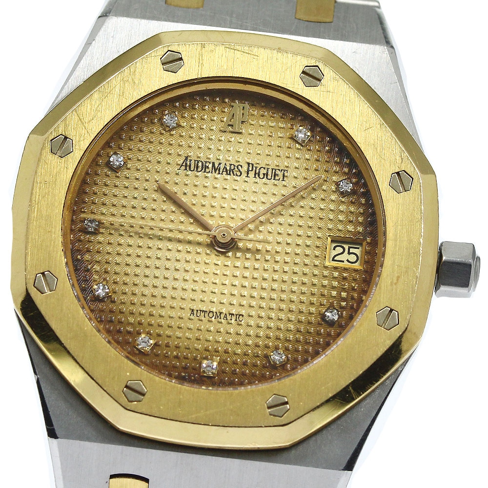 オーデマピゲ AUDEMARS PIGUET 14790SA ロイヤルオーク YGコンビ 10Pダイヤ 自動巻き メンズ 箱付き_753612【中古】