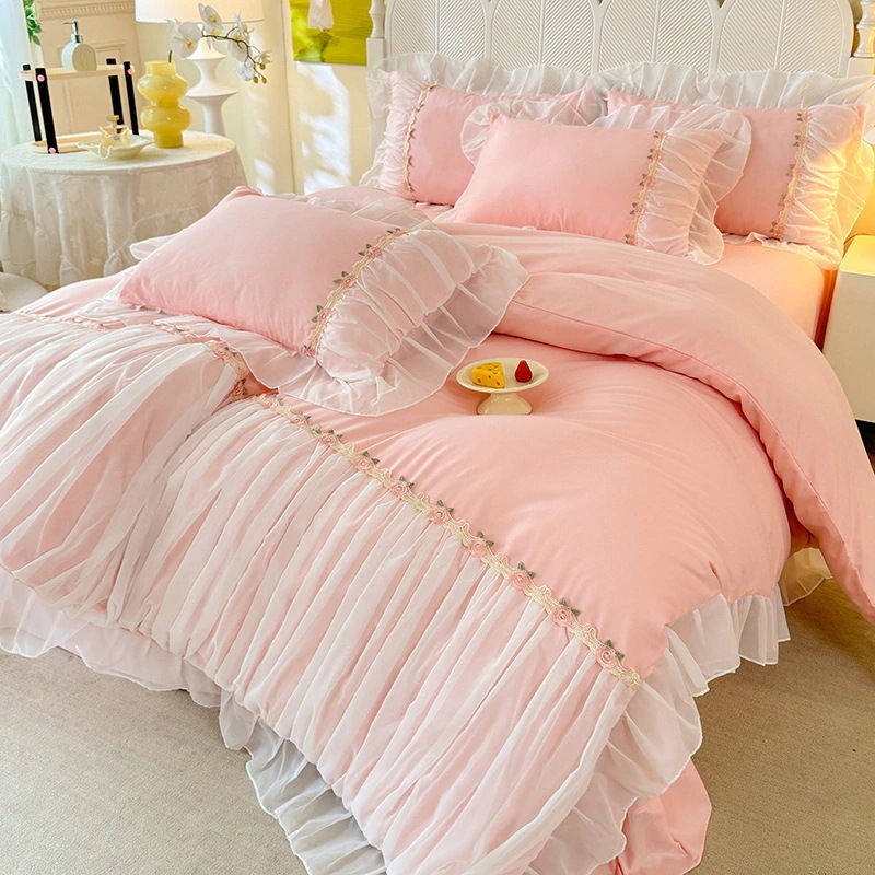 布団布団セットアンカーは軽くて贅沢な厚手のサンド加工のガーリーなキルトカバー寝具4点セットを推奨しています 5,253円