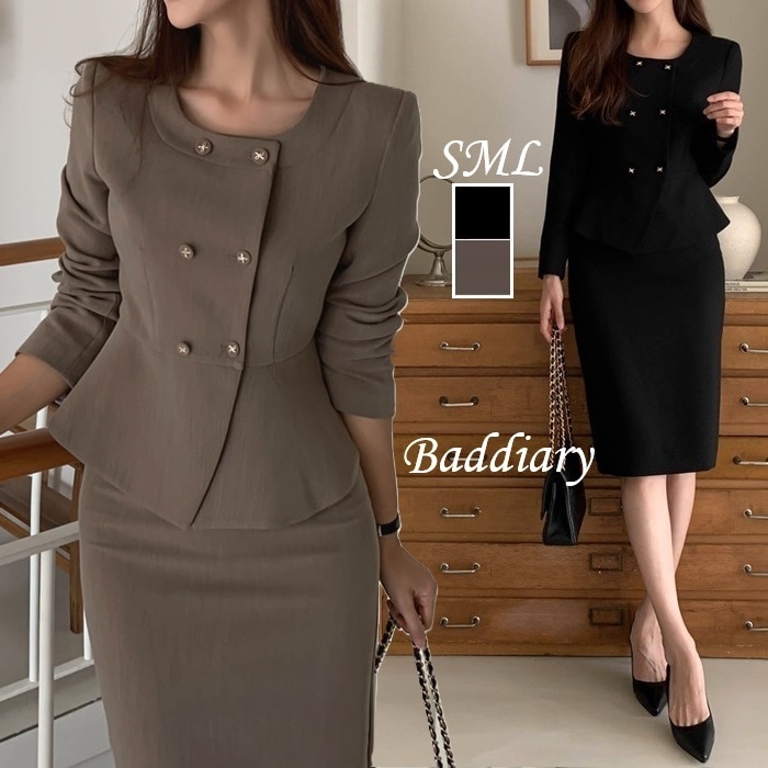 レディーススーツ 長袖 フォーマル セットアップ 秋 春 ぺプラム