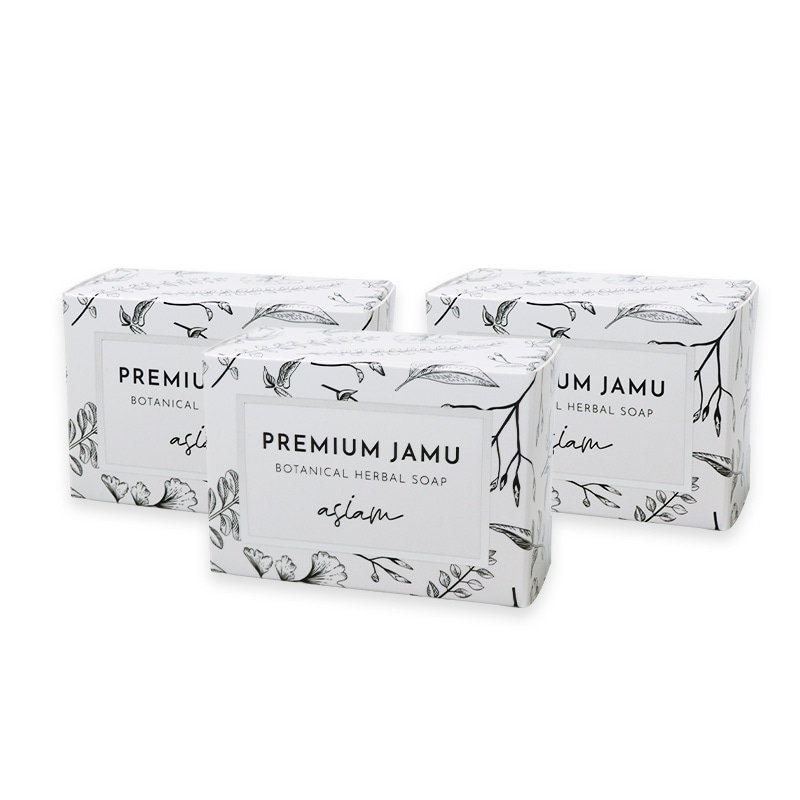 asiam プレミアムジャムウ ボタニカル ハーバルソープ 3個　泡立てネット付き　天然成分100%