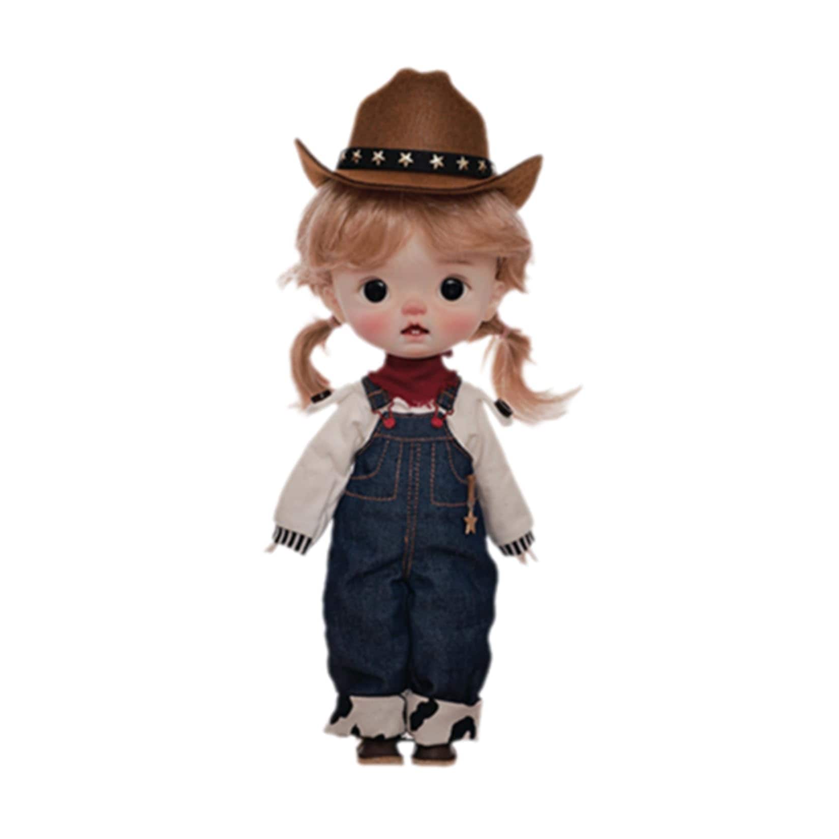 shuga fairy 1/6 スケール 球体関節人形 女 Thessa チカウボーイ少女 帽子付き 元気 BJDドール 可動 フィギュア 身長26.5CM メイク済み 樹脂 服セット