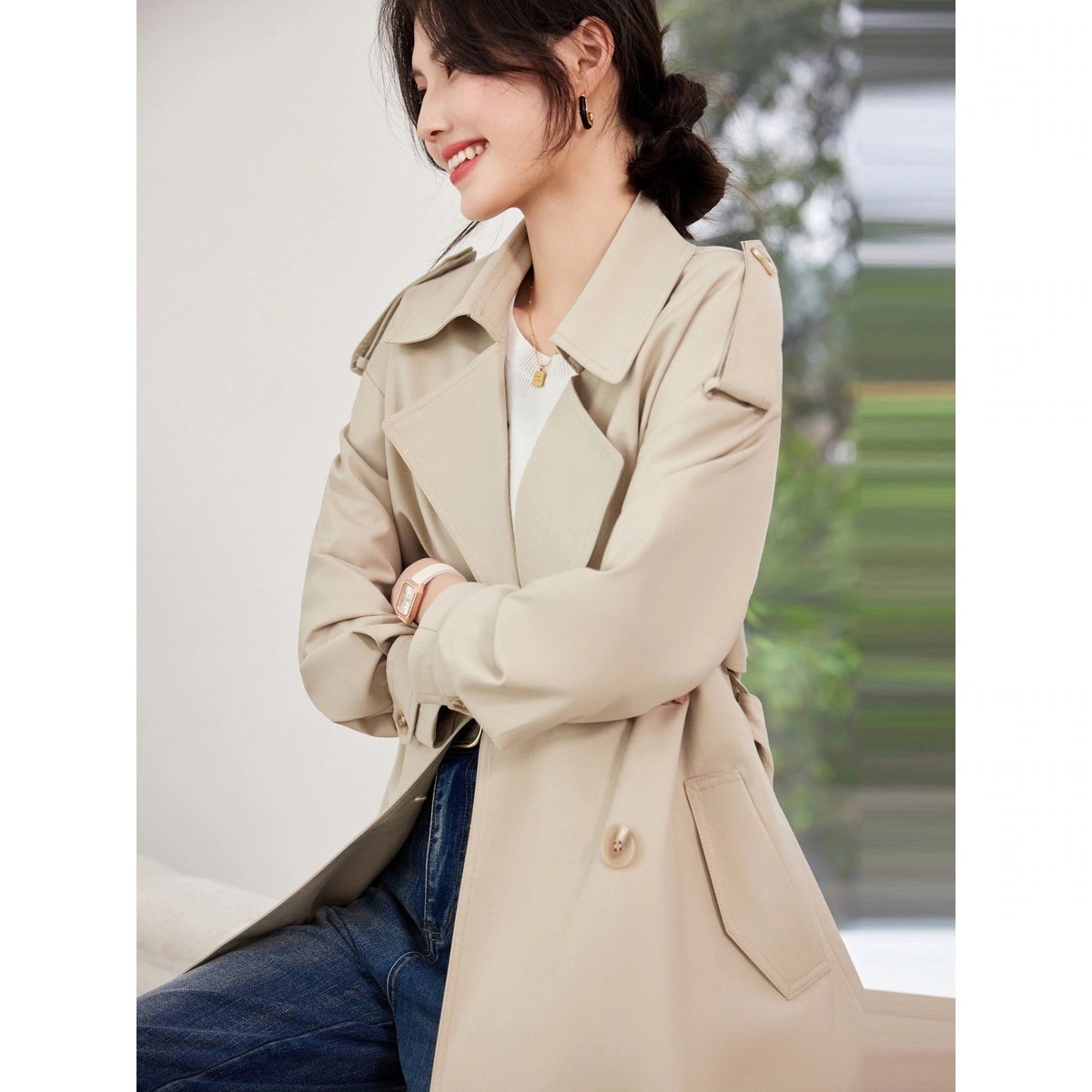 【秋の準備】高 品 質 2025新作 おしゃれ レディーストレンチコート 秋 コート アウター 百掛け ロングタイプアウタートップス ベルト付き