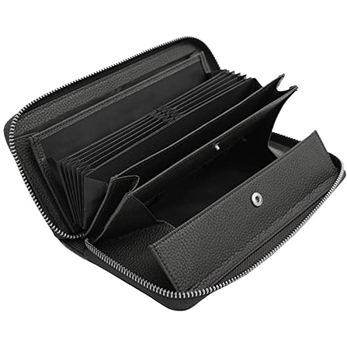 [] 財布 レディース 大容量 じゃばら 長財布 本革 ギャルソン レシートと小銭を自動で仕分け 多機能 ウォレット コインスルー ブラック