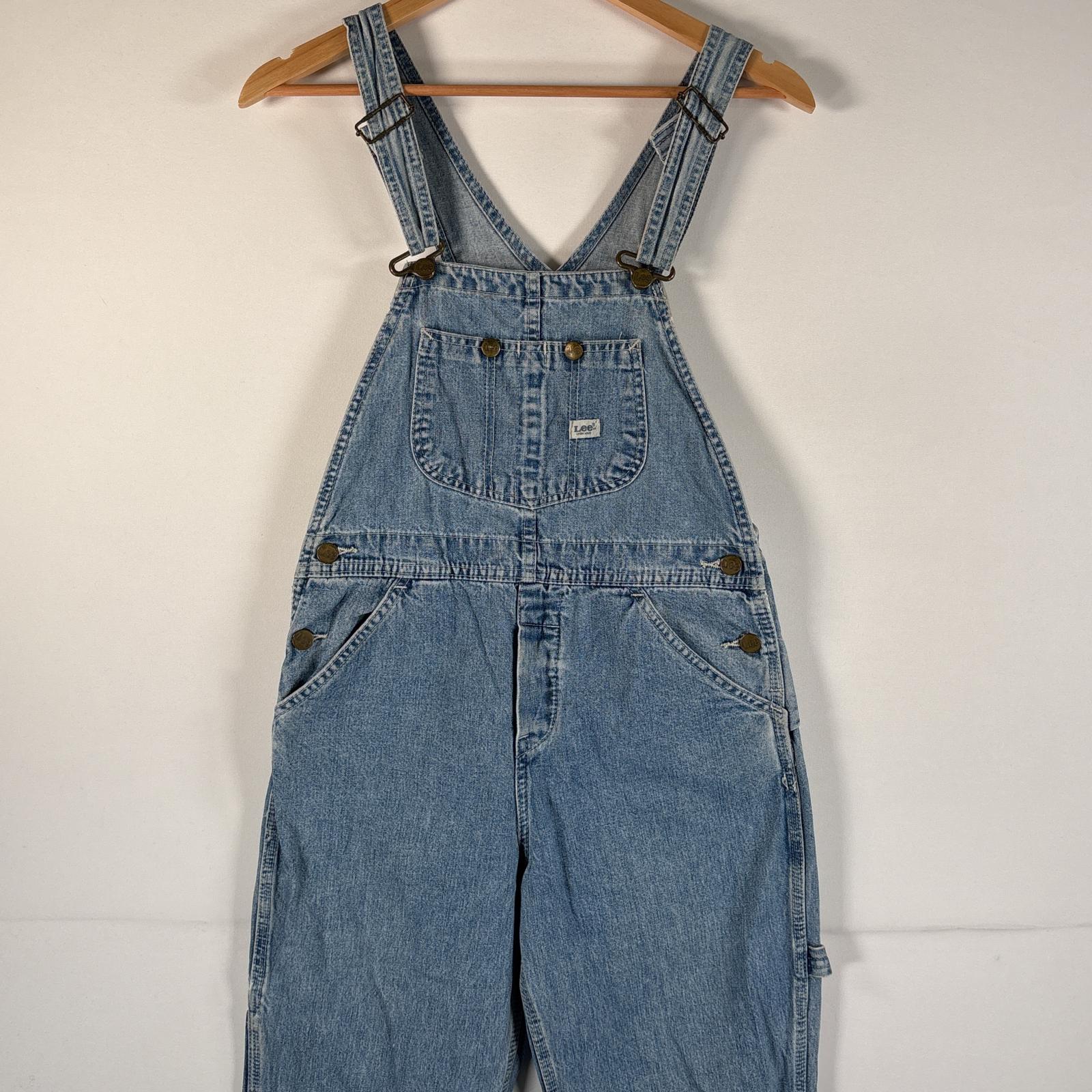 古着 90s/90年代 リー Lee オーバーオール デニム ワーク ワンポイントロゴ ボタンフライ ハンマーループ S ブルー系 レディース 5,115円