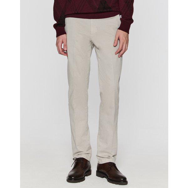 [25FW] [OLYMPIAS] ライトグレー ガーメントダイ モールスキン チノ パンツ DMPA5D025G1