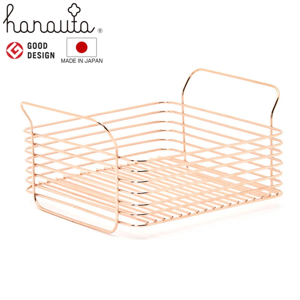 キッチンバスケット S hanauta ハナウタ ローズゴールド ワイヤーバスケット ワイヤーラック 収納バスケット ステンレス 日本製 かご 浅型 収納かご 小物入れ 収納ボックス