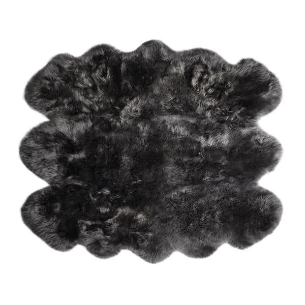 ムートンラグ 約130x160cm 6匹サイズ ダークグレー
