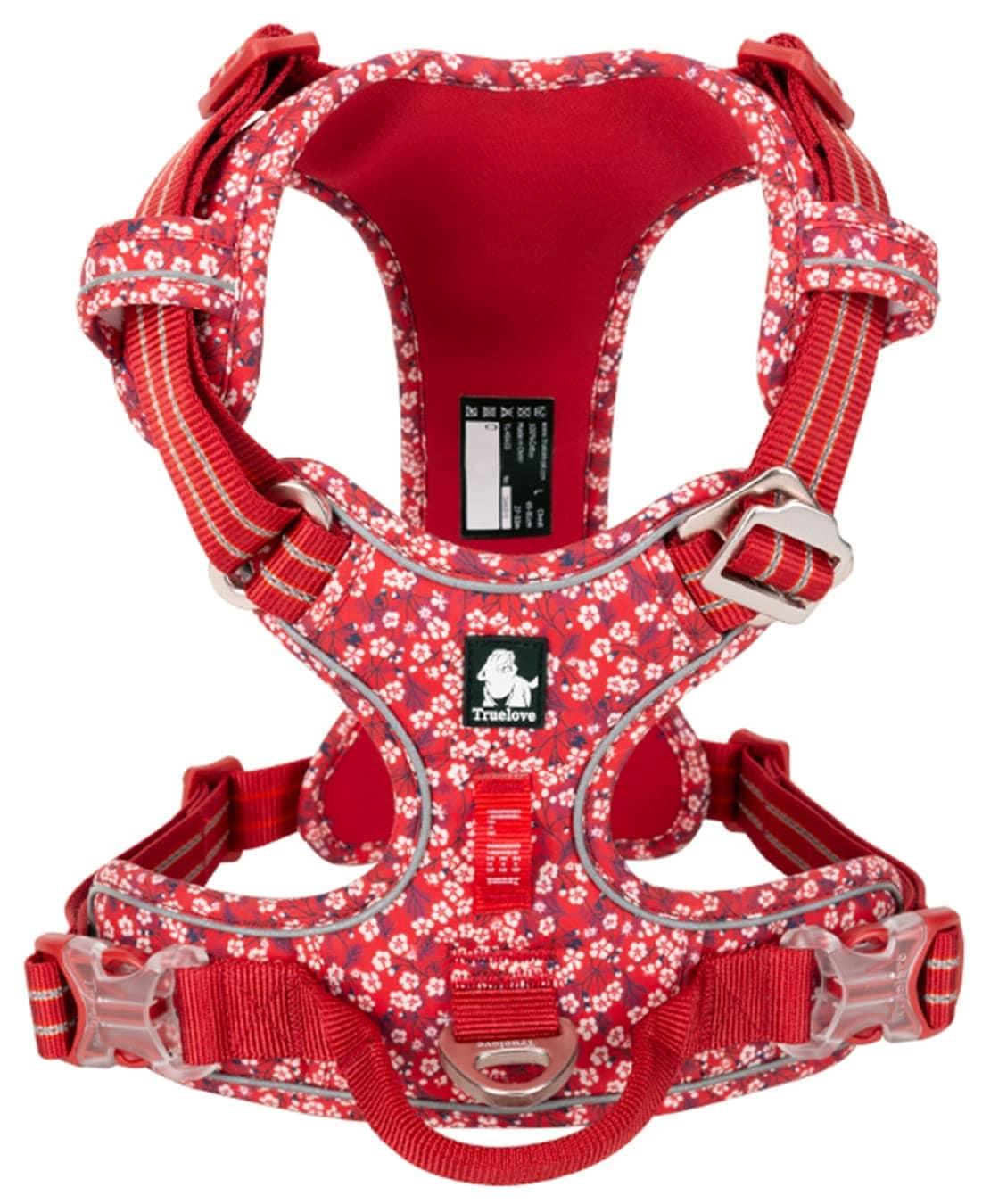 cocomall 2020新型 犬用ハーネス 犬用胴輪 ドッグ ペット用品 ハーネス 3M反射材料 訓練 ナイロン製 小型犬中型犬大型犬に向け 通気性 調節可能 (M, 2021 Poppy Red)