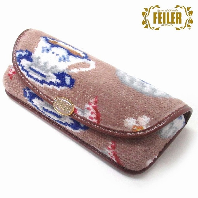 FEILER フェイラー メガネサングラスケース　スウィートトリート 限定デザイン カフェ紅茶お菓子 SWT252004