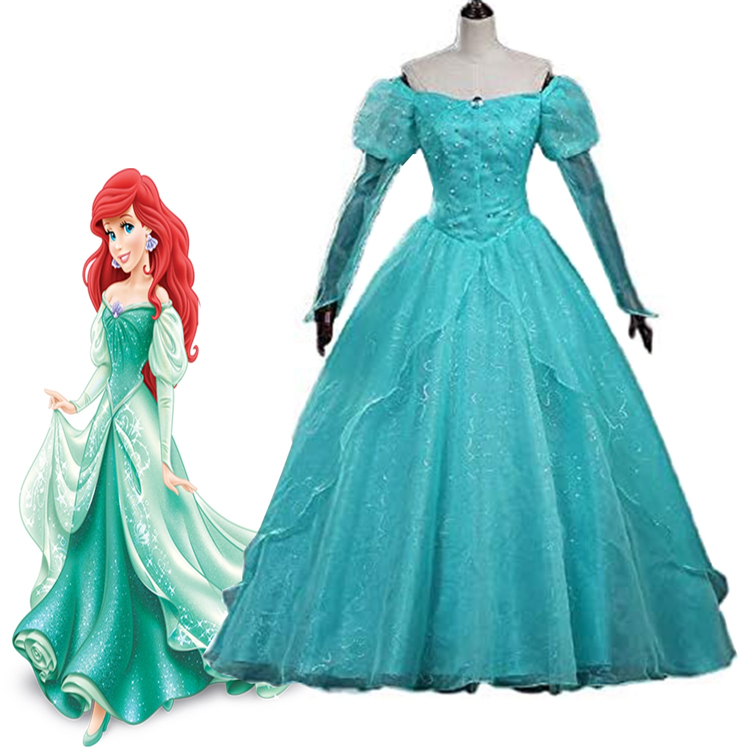 激安セール 人魚姫 アリエル コスプレ衣装 コスチューム 大人 ドレス ワンピース 人魚姫 コスプレ衣装 ハロウィン 衣装 コスプレ クリスマス 文化祭 学園祭 仮装 演出服 ステージ服