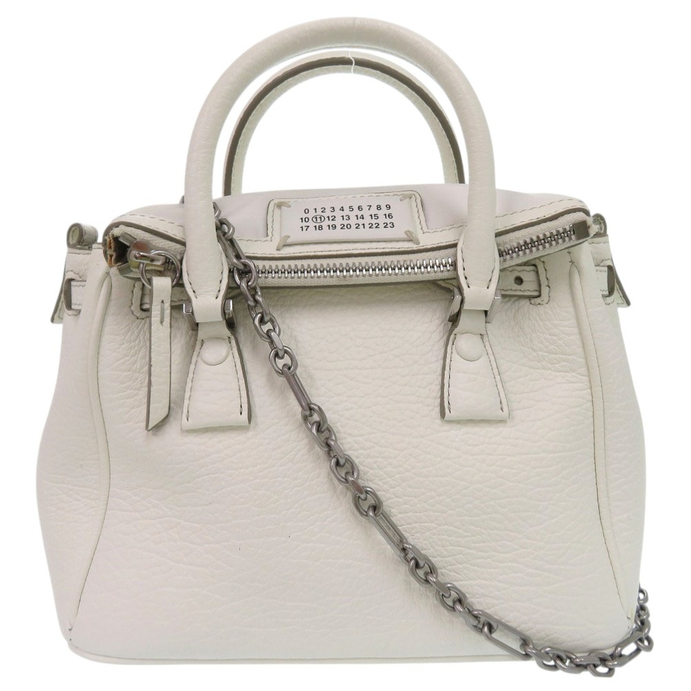 美品 2WAY　ハンドバッグ 5AC 2ポケット S56WD0072 ショルダーバッグ レザー/レザー ホワイト 0692【中古】 レディース