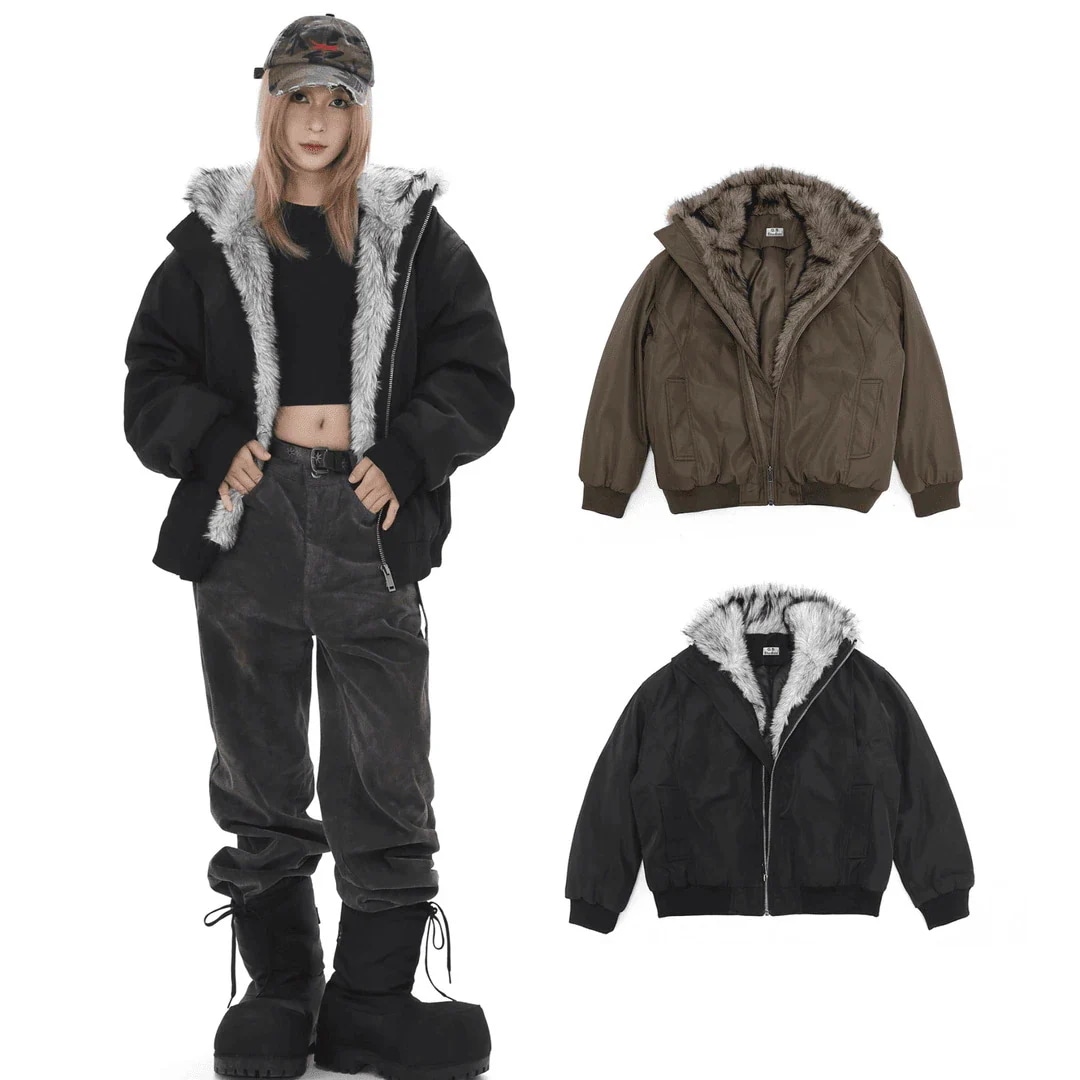 人气新作 韓国ファッション冬用 コットンコート フード付き ファー付き 高級 コットンジャケット 裏起毛厚手 コットンコート アウター