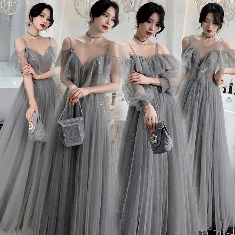 2024新作 花嫁介添人宴会新しいスリムウェディング卒業イブニングドレス