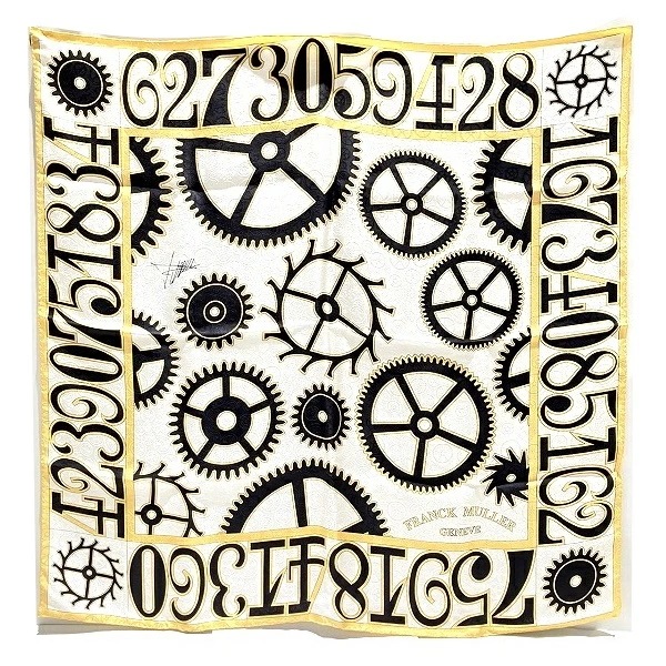 フランクミュラー 歯車柄 ブランド小物 スカーフ レディース 【中古】
