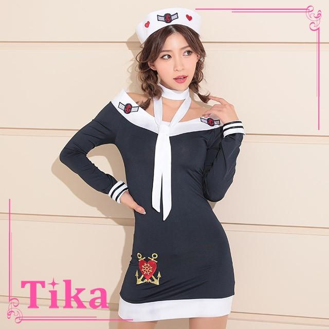 バレンタイン コスプレ衣装 3点 オフショル マリン コスチュームセット ハロウィン レディース