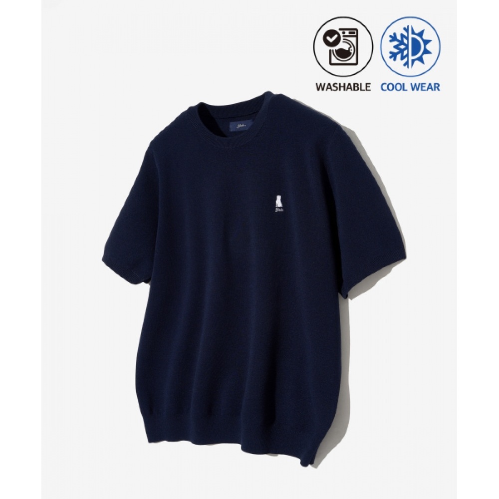 Yale コンフォートクールラウンドニットネイビー 5,902円