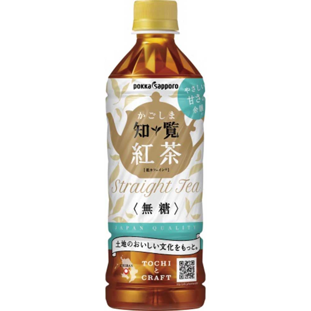 【送料無料】ポッカサッポロ かごしま知覧紅茶無糖 500ml2ケース/48本