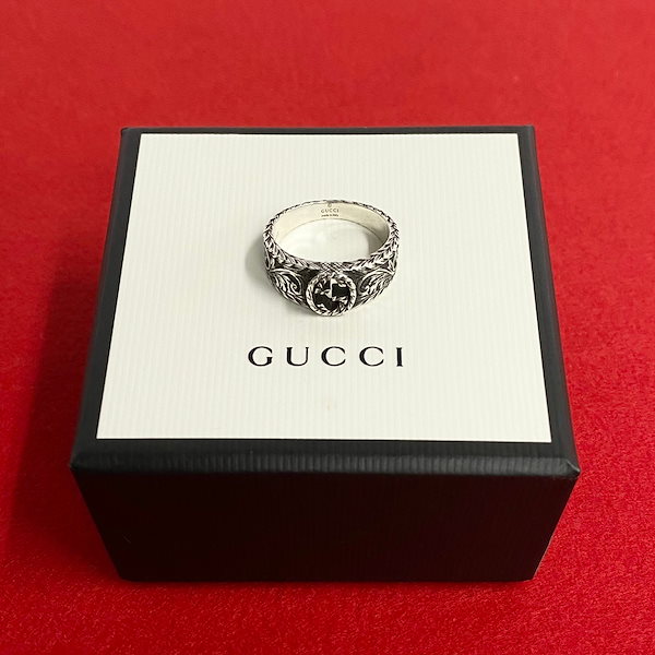 Qoo10] GUCCI インターロッキング Gリング・指輪 シル