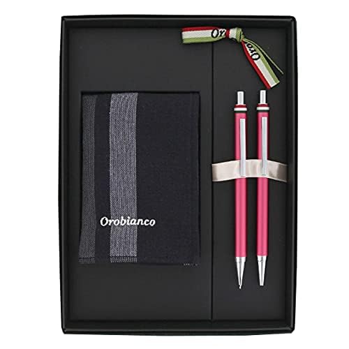 Orobianco オロビアンコ ギフトセット フレッチャ ボールペン＆シャープペン＆ハンドタオル ハンカチ マジェンタ 1953806
