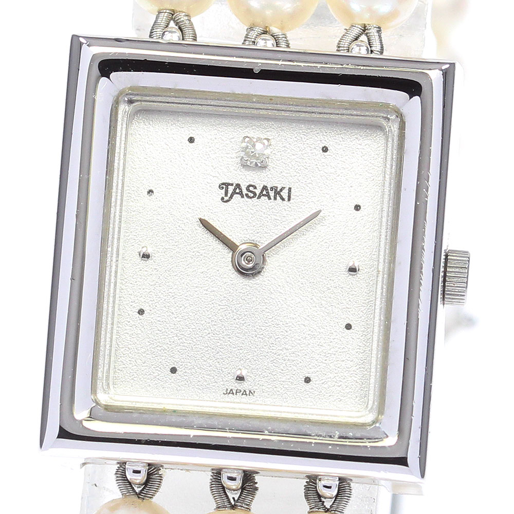 タサキ TASAKI 1E20-0AB0 1Pダイヤ ベビーパール クォーツ レディース 内箱付き_827355【中古】