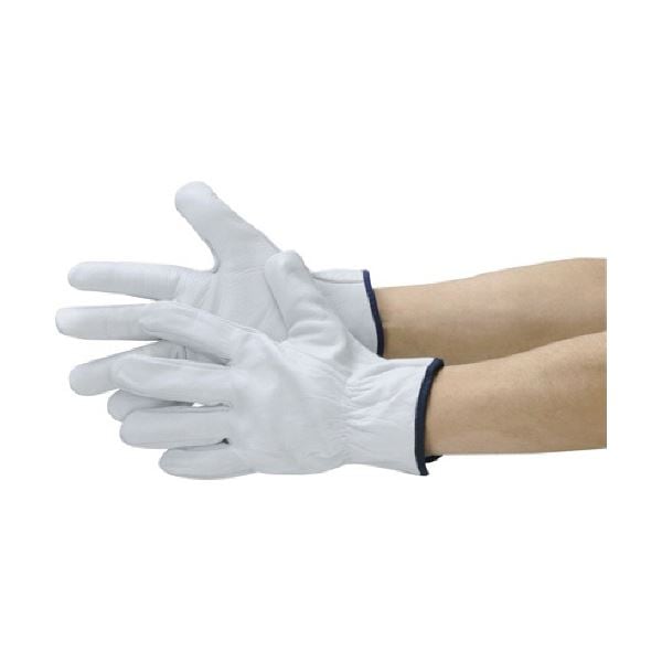 （まとめ）牛本革手袋 720P白 720PW 1双 [x3セット]