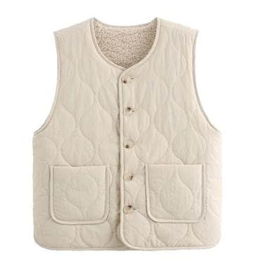 レディース ベスト 上着 インナー インナーベスト 袖なし ノースリーブ Vネック ストレート 前開き 2way リバーシブル ボタン キルティング ボア 異素材ミックス きれいめ シンプル カジュア