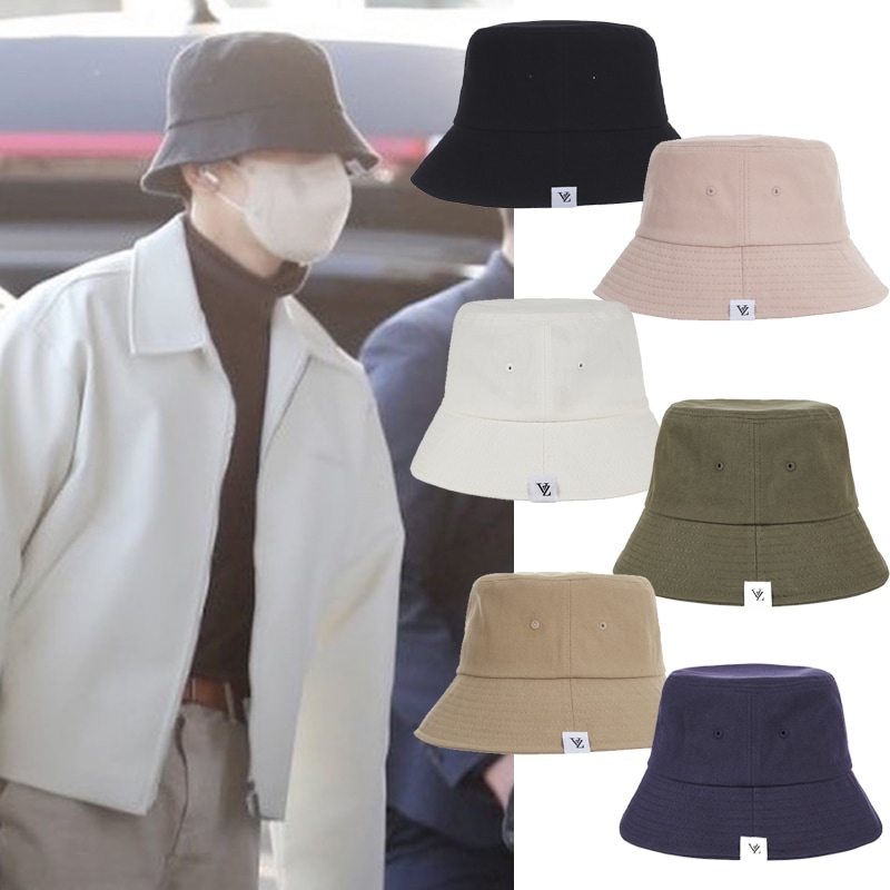 SEVENTEEN ウォヌ着用 ヘリンボーンラベルバケットハット