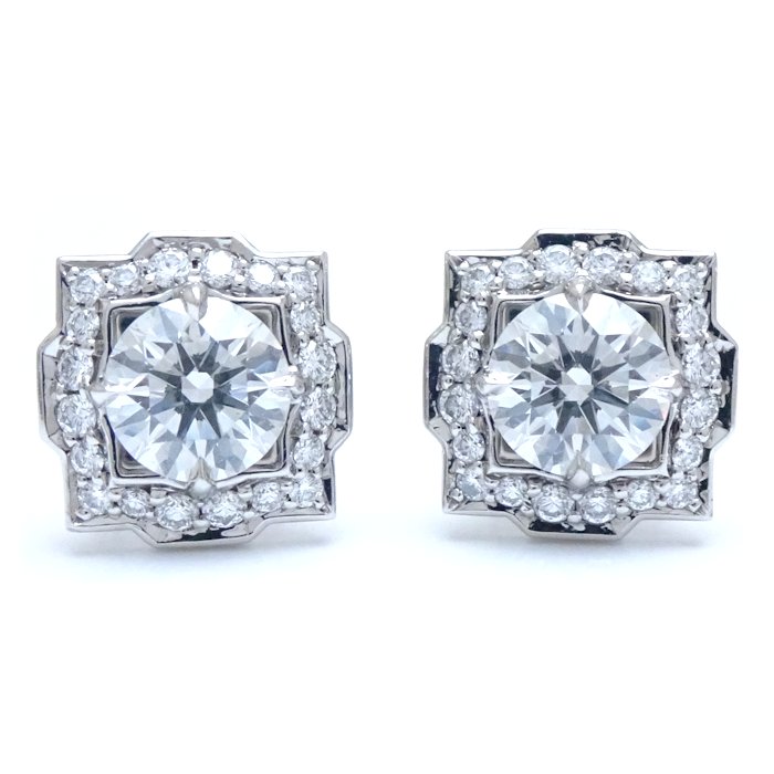 ベル ピアス ダイヤモンド0.50ct/0.51ct D.VS1 Pt950プラチナ/292069【中古】 756,800円