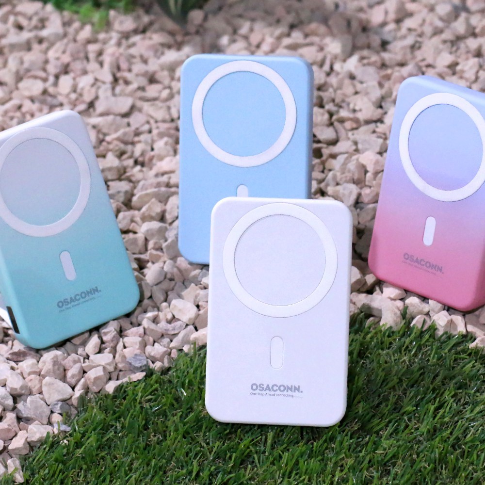 [OSACONN]オサコン補助バッテリーワイヤレス高速充電大容量マクセーフ10000mAhパステル