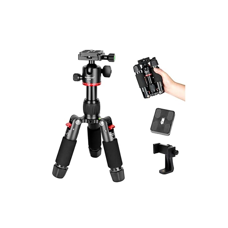 Koolehaoda 46cmカメラ三脚 ミニ三脚卓上三脚 360ボールヘッドと一眼レフカメラキャリングバッグ付き折りたたみサイズはわずか15cm最大荷重6 kg