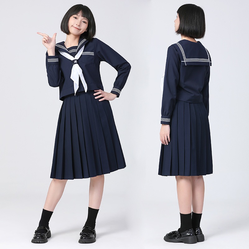 【1つ買うと10つ無料】長袖jkユニフォームの改善3本の基本的なスーツカレッジスタイルの学校ミドルスーツスーツ