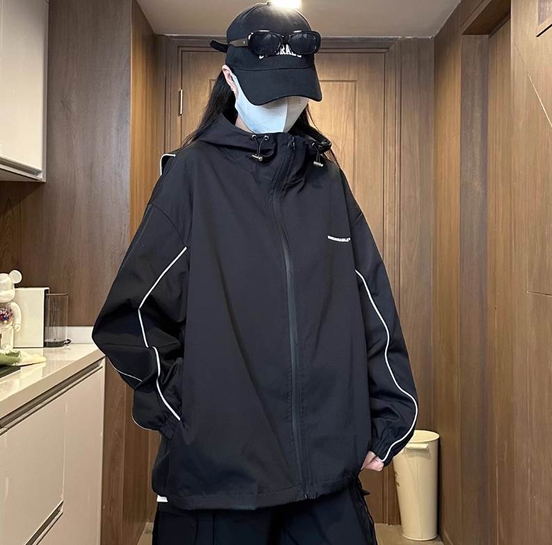 【売れ筋】 レディース トップス ジャケット プルオーバー パーカー ブルゾン ボーイッシュ ポリエステル シンプル レインコート ファスナー ストリート カジュアル アウター ポケット 長袖 ウィン