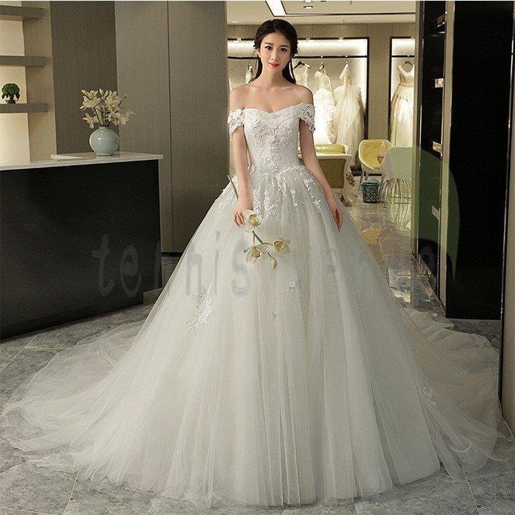 ウエディングドレス エンパイア 安い 花嫁 二次会 ウェディングドレス プリンセス 結婚式 ブライダ