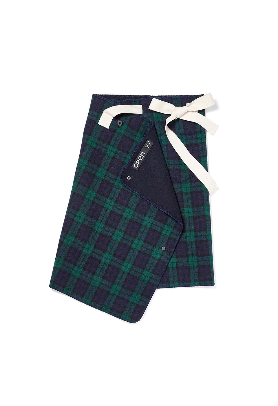 【OPEN Yy】 MULTI-WAY TARTAN BLANKET : GREEN
