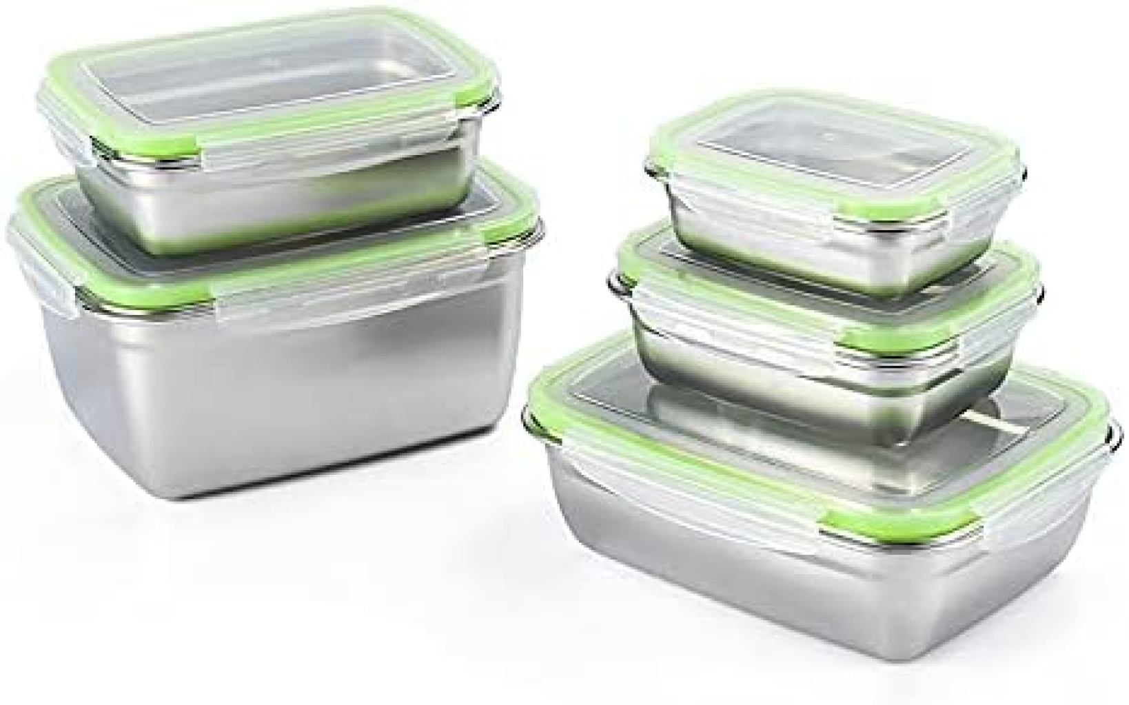 【20%OFFクーポン】304ステンレス製食品収納容器 密閉漏れ防止弁当箱 蓋付きスタッカブル弁当箱 厨房家庭旅行用ステンレス製お弁当容